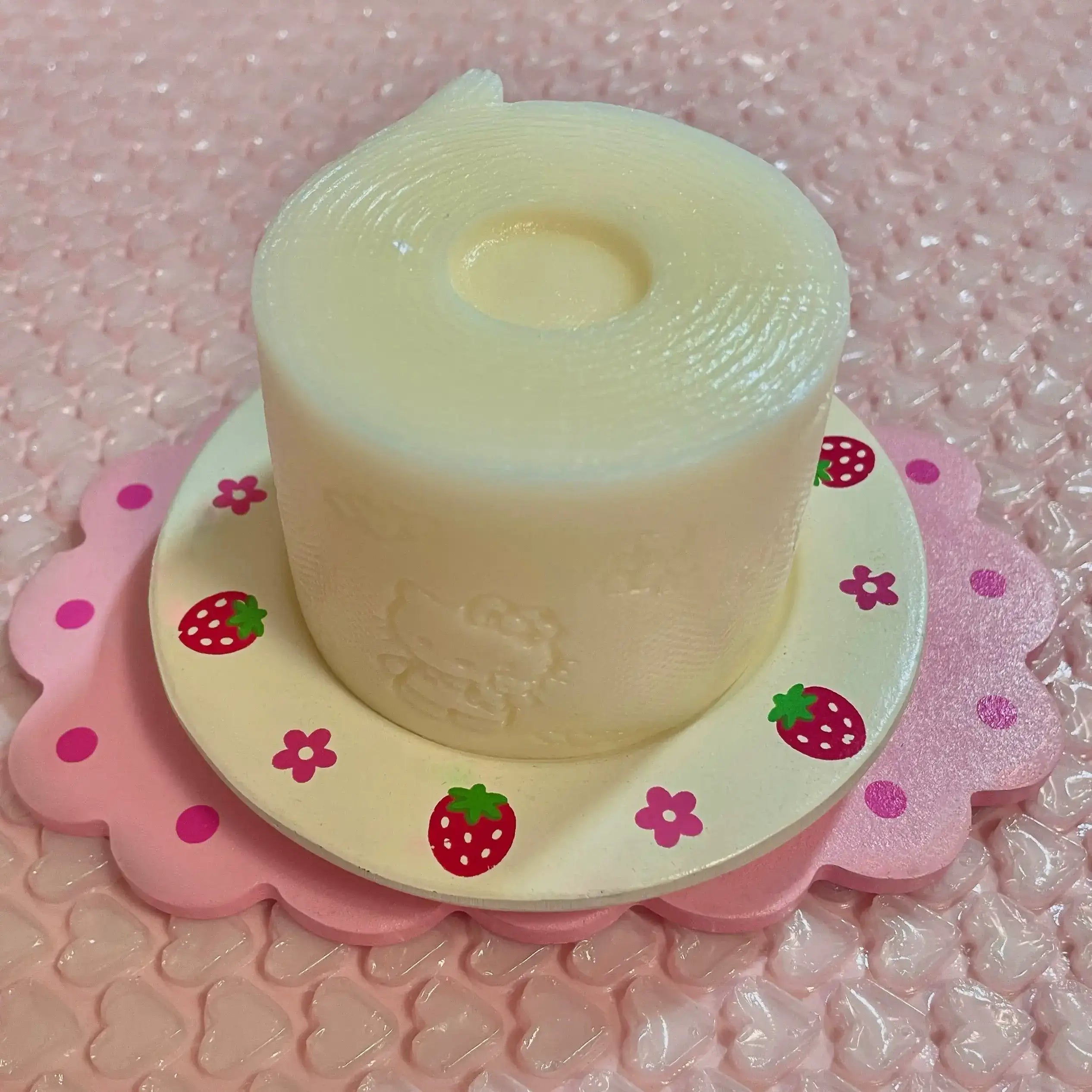 Cat Print Roll Squishy Toy Side View – Silicone Stress Relief Toy