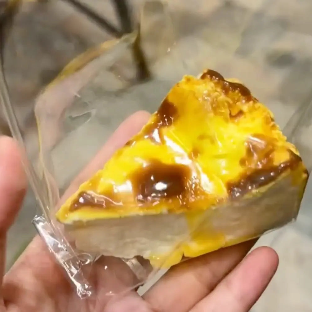 	Holding Toasted Cheesecake Silicone Squishy – Anti-Stress Fidget Toy