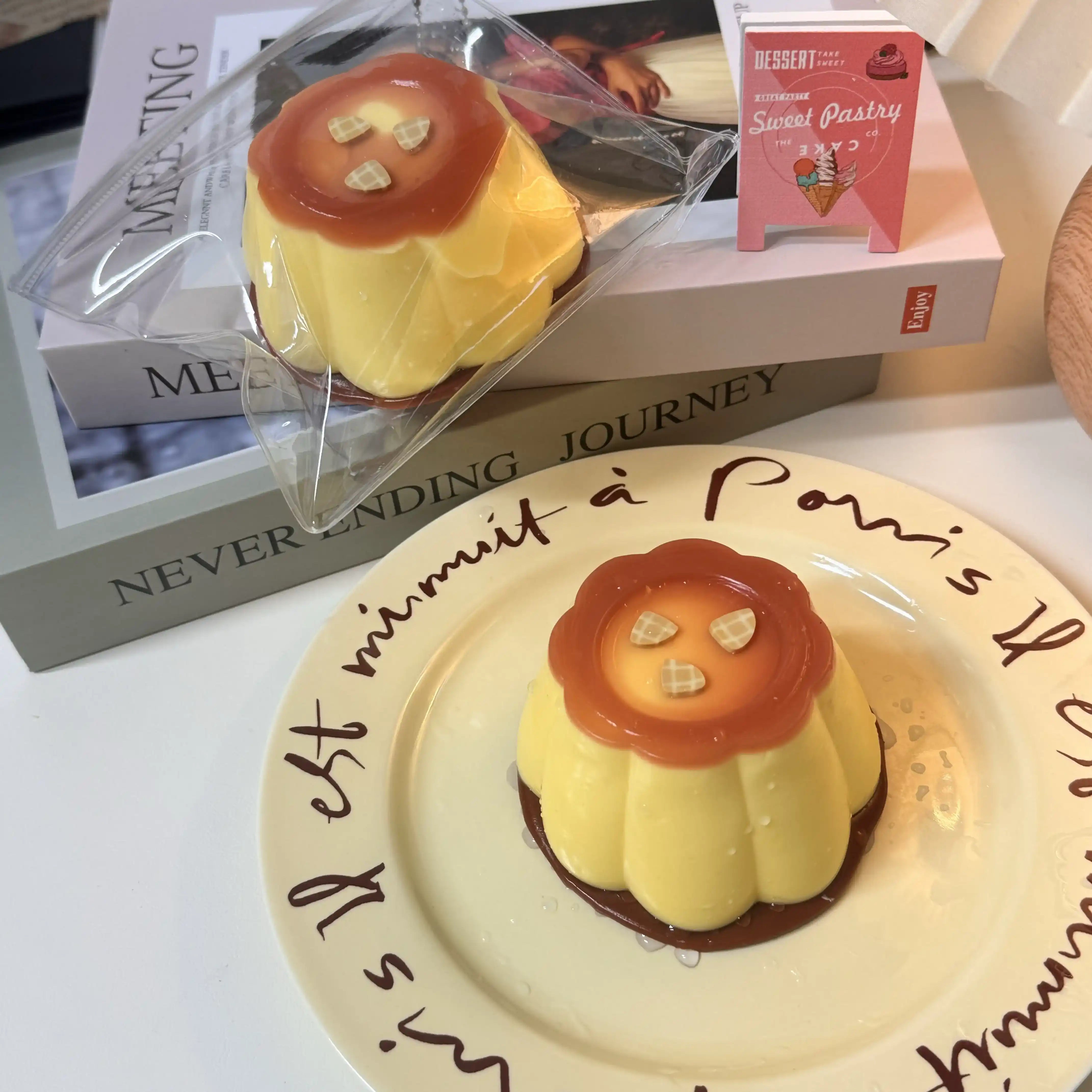 Gigglesquishy caramel pudding squishy toy – soft, jiggly, and stress-relieving